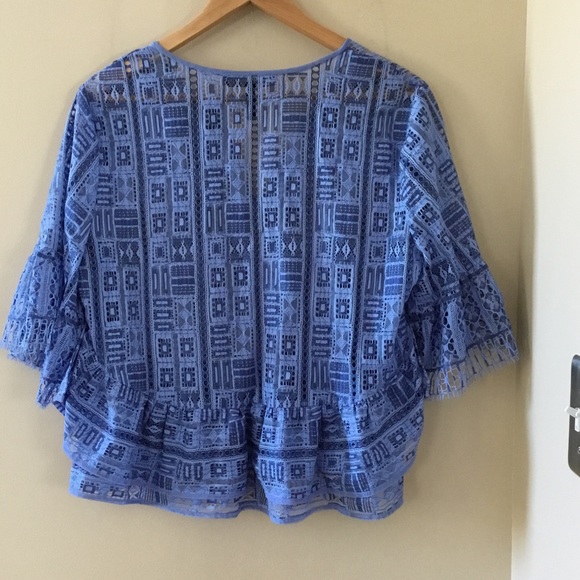 BCBGMaxAzria Blue Patterned Top - Picture 8 of 10